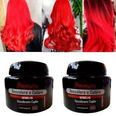 Imagem de Kit 02 Pó Descolore e Colore Vermelho Mairibel/Hidraty 100g