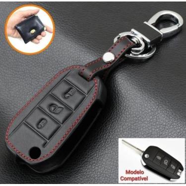 Imagem de Capa Revestimento Couro Chave Canivete Peugeot 206 207 208 307 308 407