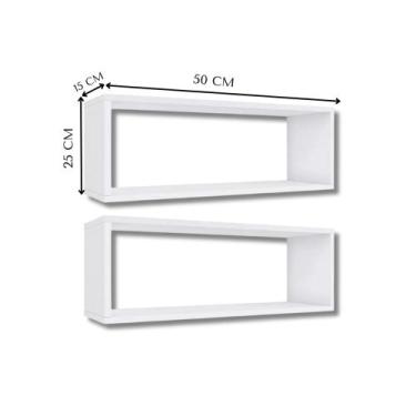 Imagem de KIT NICHO 2 MDF Branco Sala Decoração Cozinha Banheiro Escritório Padr