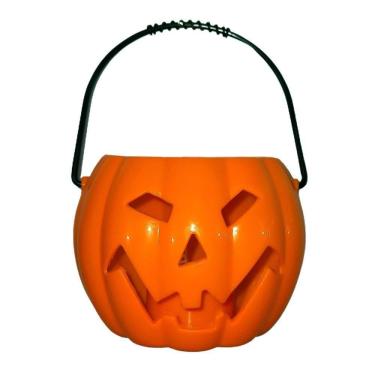 Imagem de Balde De Abóbora Halloween Laranja Som E Luz