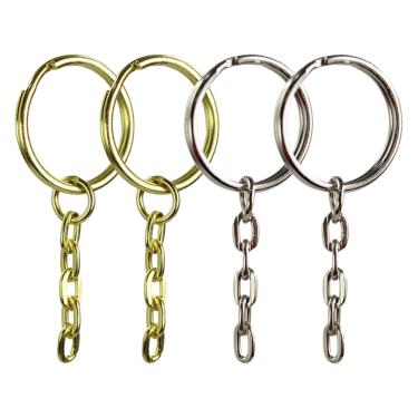 Imagem de Argolas Para Chaveiro 23mm Com Corrente 5 Elos Com 500 Unidades