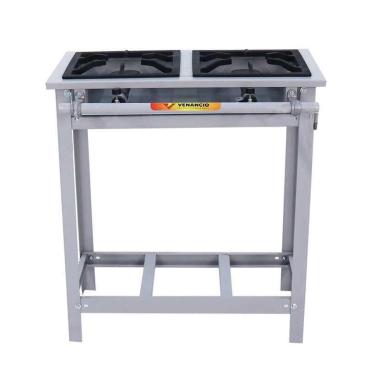 Imagem de Fogão a Gás Alta Pressão Industrial Vulcão 2 Queimadores com Pé VAP2P - Venâncio