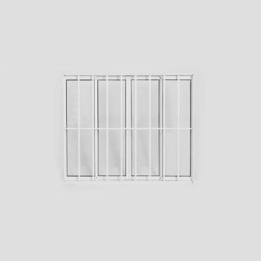 Imagem de Janela de Alumínio de Correr 120x150cm 4 Folhas Grade Plus Lux Esquadrias