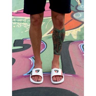 Imagem de Chinelo Masculino Slide Confortavel Macio Time Futebol São Paulo - Rev