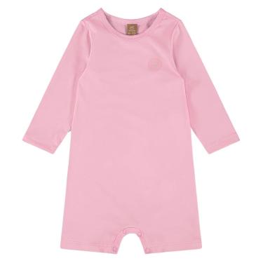 Imagem de Macaquinho Praia Bebê e Infantil Proteção UV Rosa Prisma Up Baby