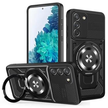 Imagem de Kukoufey Capa compatível com Samsung Galaxy S20 Fe SM-G781U1 SM-G781W SM-G781N SM-G781V, compatível com MagSafe, suporte magnético giratório de 360 graus, capa para celular preta