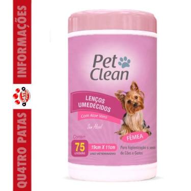 Imagem de Lenço Umedecido para cachorro cães e gato higiene e limpeza  75 unidad