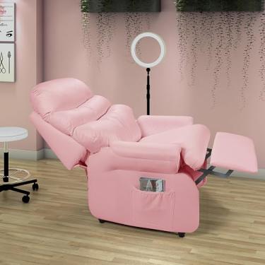 Imagem de Poltrona do Papai Reclinável Cadeira Corano Soft Vovô (ROSA)