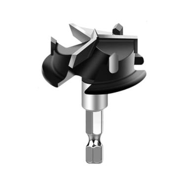 Imagem de Ｂｅｓｇａ Broca chata de dobradiça de haste hexagonal, ferramentas de corte de madeira, fácil de instalar, haste redonda, cortador de madeira para compensado, Preto, 59.5 Cm