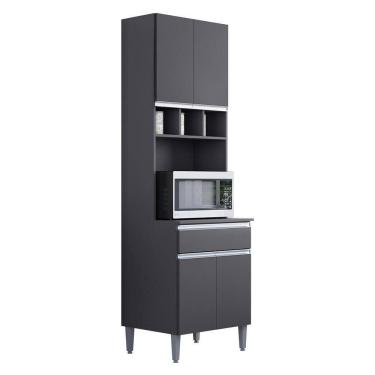 Imagem de Paneleiro Duplo Andréia 4 Portas E 1 Gaveta Cinza - Ajl Móveis Cinza