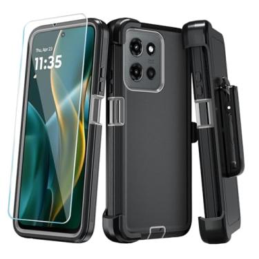 Imagem de Qinmay Capa de celular para Motorola Moto G 5G 2025/Moto G Play 5G 2025 com protetor de tela HD, capa de telefone resistente, à prova de choque e à prova de quedas, capa de telefone com 3 camadas
