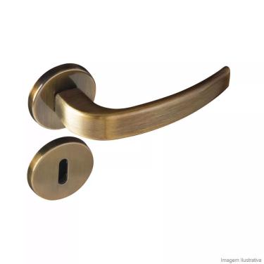 Imagem de Fechadura Interna Aço Zamac Vic 930-80 Com Roseta Redonda Pado Bronze