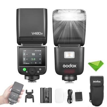 Imagem de Godox V480 V480-C Flash TTL para Câmeras Canon, GN50 1/8000 HSS, Flash de Potência Máxima de 650, Tempo de Reciclagem de 1,7 s, Speedlight com Tela Sensível ao Toque (Godox V480C)