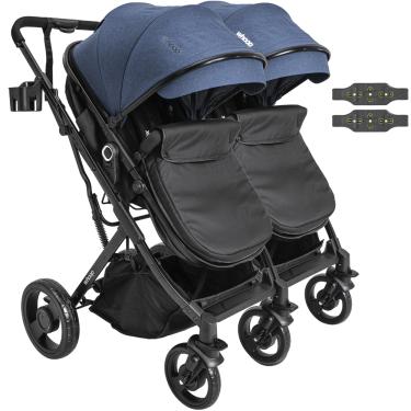 Imagem de Carrinho Kiddo para Gemeos Duplo Vox II Marinho