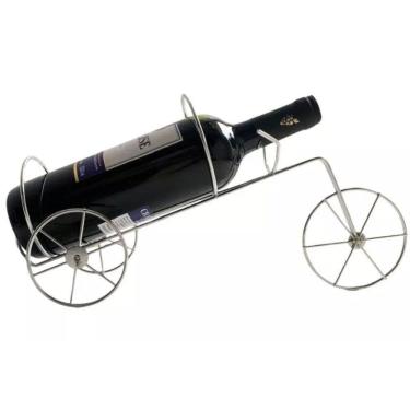 Imagem de Suporte Garrafa Vinho Inox Bicicleta Luxuoso e Moderno - Porta Garrafa De Vinho Bicicleta Garçom Metal Enfeite - PANAMI