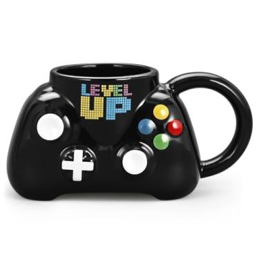 Imagem de Cabtnca Presentes para jogadores, canecas de jogos, presente de Natal para homens e adolescentes, presente de elefante branco para adultos, presentes de Natal nerd para irmão namorado, 368 g preto