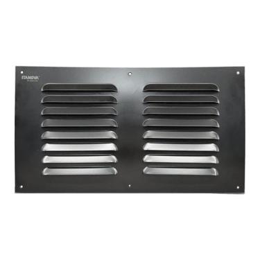 Imagem de Grade de Ventilação Em Alumínio com Tela 36x20 cm - Itanova, Preto