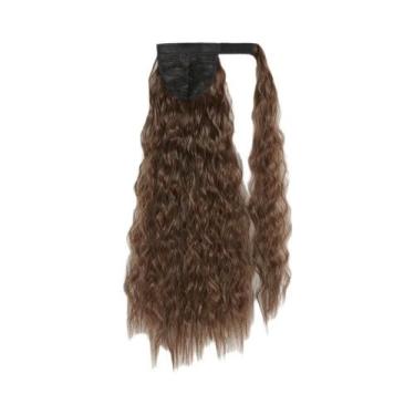 Imagem de Extensões De Cabelo Sintético Longo Ondulado Em Tom Marrom Loiro Com R