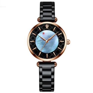 Imagem de Relógio Feminino elegante quartzo fino Strass com aço inoxidável moda casual