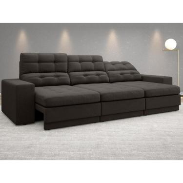 Imagem de Sofá Jobim 2,30m Assento Retrátil e Reclinável Velosuede - NETSOFAS