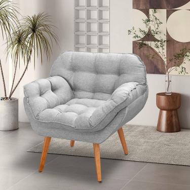 Imagem de Poltrona para Sala de Estar Pés Trapézio Miami Cinza