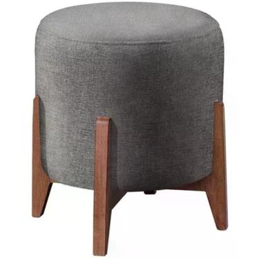 Imagem de Puf Puff Para Sala Lhor Linho Cinza Rm Cinza