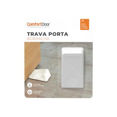 Imagem de Fixador Calço Trava Porta De Borracha Comfortdoor Branco