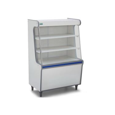 Imagem de Balcão Vitrine Seco Expositor Art 70 Branco Faixa Azul