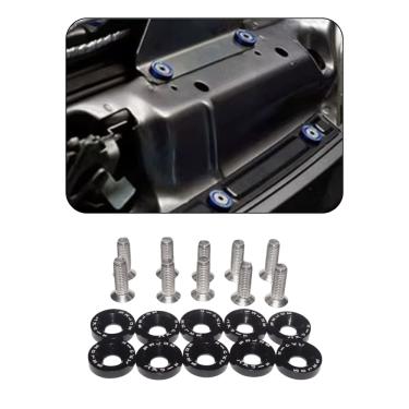 Imagem de Parafuso Arruela Anodizadas 10 Unidade M6 Tuning Carro Preto