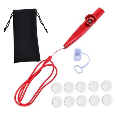 Imagem de simhoa Kazoo com membranas boca Kazoo instrumento musical para crianças amantes da música de performance, Vermelho
