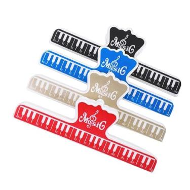 Imagem de YXQ 4 peças de suporte de página de música, clipe de plástico para livro de 15 mm para manter o livro, partitura de música, clipes fixos, papel para notas musicais para violão, violino, piano, tocador