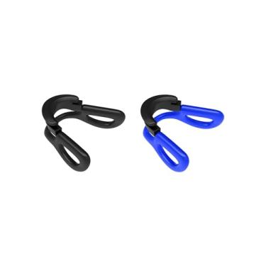Imagem de Well-aimed Almofadas de nariz de substituição compatíveis com óculos de sol juvenil Pit Viper The XS, peças de nariz de borracha macia e confortável, Preto + azul escuro, One Size