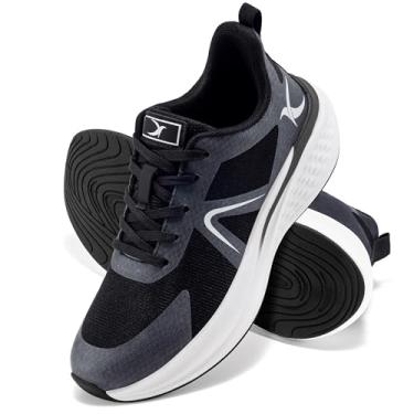 Imagem de HARENCE Tênis de corrida para mulheres: confortável, respirável, antiderrapante, atlético, leve, tênis de caminhada para academia, treino, cross training, Preto, 38