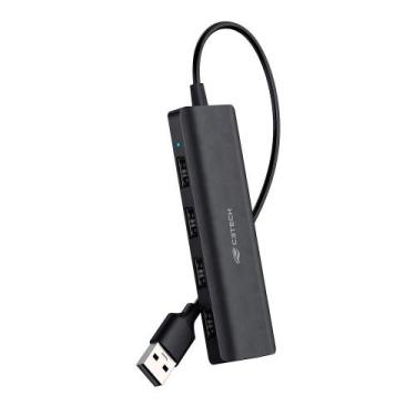 Imagem de HUB C3Tech USB, 4x USB 2.0, Preto - HU-230BK