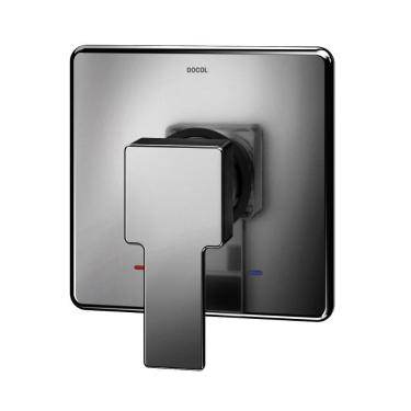Imagem de Acabamento Monocomando Docol Edge para Chuveiro e Ducha Higiênica Base Deca Grafite Polido