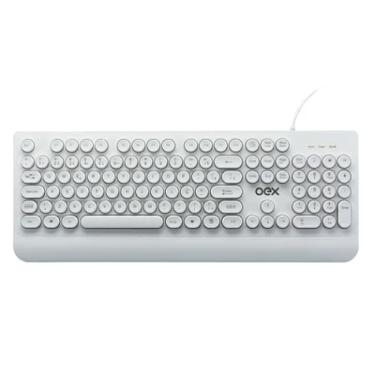 Imagem de Teclado Com Fio Usb Pop Slim Teclas Redondas Abnt2 Tc400 Branco - Oex.
