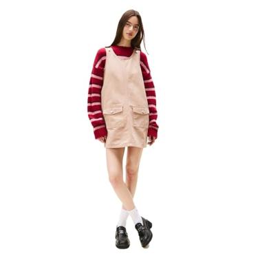 Imagem de Tommy Jeans Vestido feminino sem mangas com bolsos, Leite maltado, GG