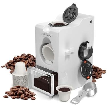 Imagem de SavePod Cafeteira com cápsulas de café reutilizáveis, compatível com máquinas de café Keurig e K-Cup, inteligente, fácil de usar e conveniente (branca)