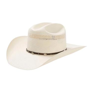 Imagem de Chapéu de cowboy masculino Stetson Lobo 10X palha em toda a volta Vent Star Concho Band - Sslobo-3042, Natural, 7 1/8