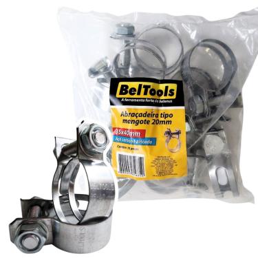 Imagem de Kit C/ 10 Abraçadeira Mangote 20mm 1 Pol 35x40mm Beltools
