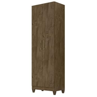 Imagem de Armário Multiuso Lavanderia 55cm 2 Portas Staxx Castanho Wood Z17 - Mpozenato
