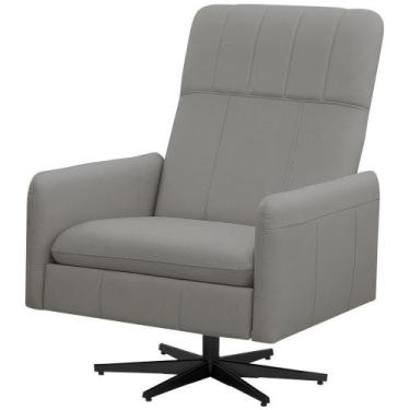 Imagem de Poltrona Decorativa Giratória Retrátil Reclinável Lutor L06 Couro Cinz