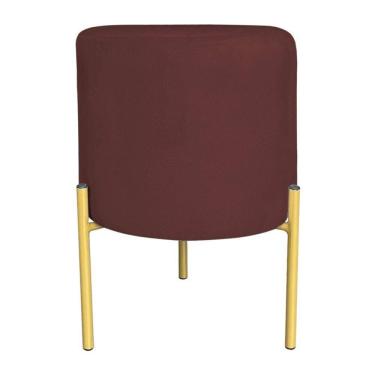 Imagem de Puff Decorativo Soren Suede Marsala Pés De Ferro Dourado - Pallazio