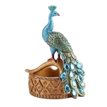 Imagem de Cinzeiro de ervas daninhas cinzeiro de resina com design de forma de pavão real feito à mão criativo para decoração de casa e escritório cinzeiros para cigarros