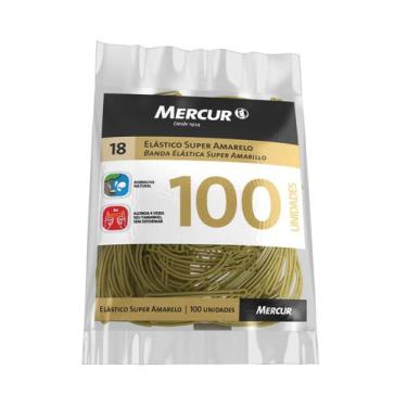 Imagem de Elástico Mercur Amarelo Nº18 com 100 Unidades, UNICA