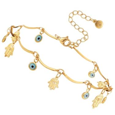 Imagem de Tornozeleira feminina com olho turco, joia de amuleto, leve e elegante, tornozeleira de praia para adolescentes e estilo minimalista, charmosa