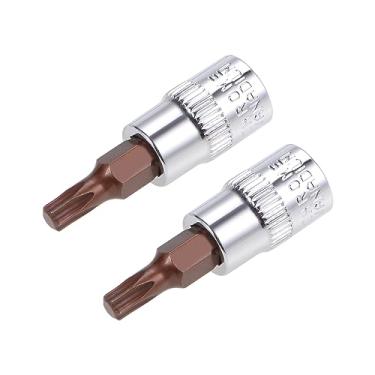 Imagem de 2 peças de 0,6 cm x soquete Torx T20, brocas de aço S2, soquetes CR-V de 38 mm de comprimento, uso com chave catraca, barra deslizante, haste de extensão