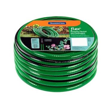 Imagem de Mangueira Flex para Jardim Tramontina PVC 4 Camadas com 20 Metros – Verde/Preta
