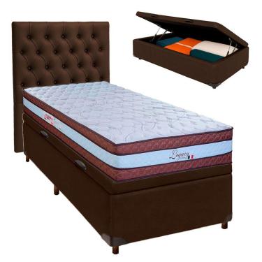 Imagem de Kit Cabeceira + Cama Box Bau + Colchão Solteiro Molas Ensacadas Legaccy Paropas