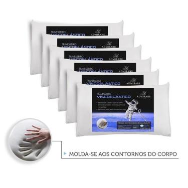 Imagem de Kit 6 Travesseiros Antialergico Viscoelastico Nasa  Admirare